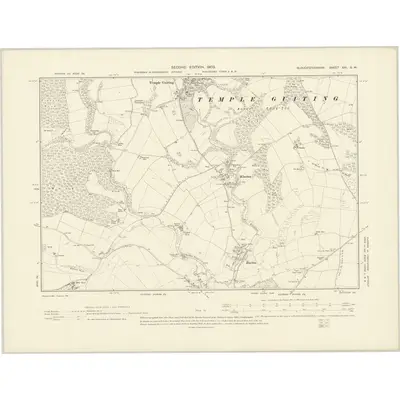 1900 Map of Gloucestershire XXI.SW, 1903 Print