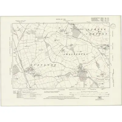 1919 Map of Gloucestershire XXII.NE, 1938 Print