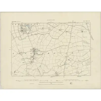 1883 Map of Gloucestershire XXII.NW, 1884 Print