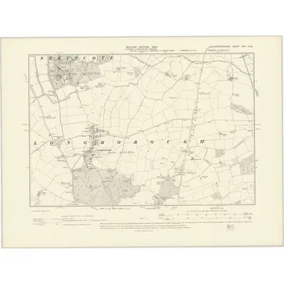 1900 Map of Gloucestershire XXII.NW, 1903 Print