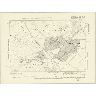 1898 Map of Gloucestershire XXII.SE, 1903 Print