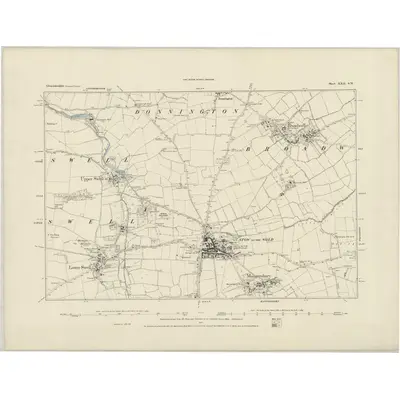 1882 Map of Gloucestershire XXII.SW, 1884 Print