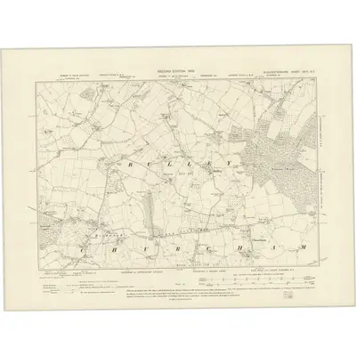 1901 Map of Gloucestershire XXIV.SE, 1903 Print