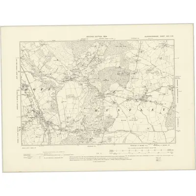 1901 Map of Gloucestershire XXIV.SW, 1904 Print