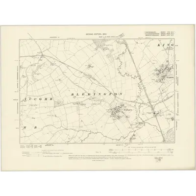1898 Map of Gloucestershire XXIX.NE, 1903 Print