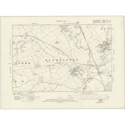 1919 Map of Gloucestershire XXIX.NE, 1923 Print