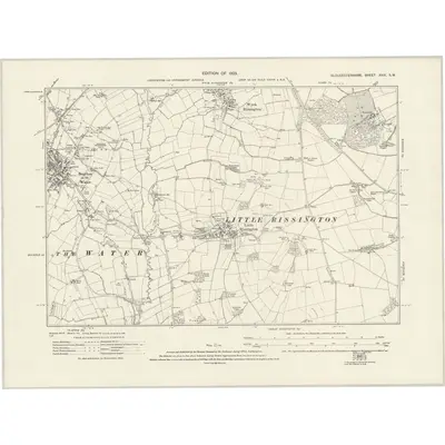 1919 Map of Gloucestershire XXIX.SW, 1923 Print