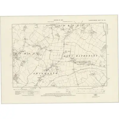 1921 Map of Gloucestershire XXV.NE, 1924 Print