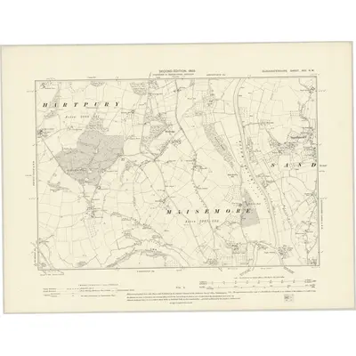 1901 Map of Gloucestershire XXV.NW, 1903 Print