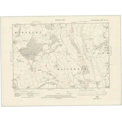 1921 Map of Gloucestershire XXV.NW, 1924 Print