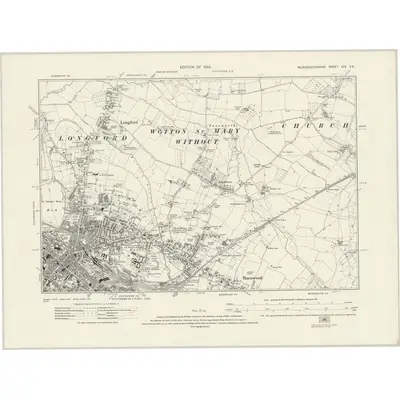 1921 Map of Gloucestershire XXV.SE, 1924 Print