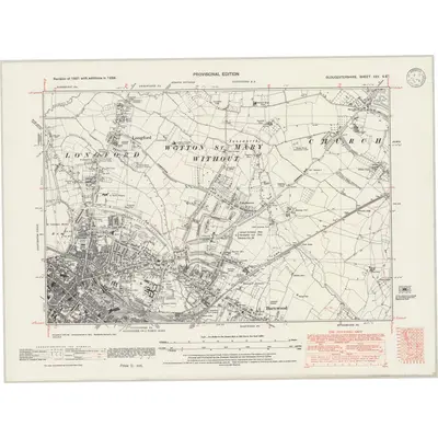 1938 Map of Gloucestershire XXV.SE, 1946 Print