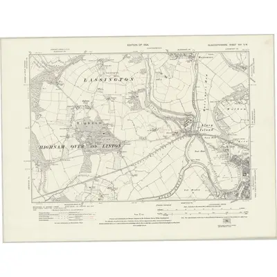 1921 Map of Gloucestershire XXV.SW, 1924 Print