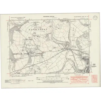 1938 Map of Gloucestershire XXV.SW, 1946 Print