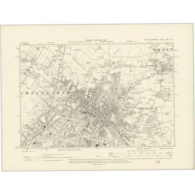 1901 Map of Gloucestershire XXVI.NE, 1903 Print