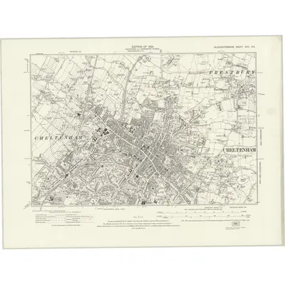 1920 Map of Gloucestershire XXVI.NE, 1924 Print