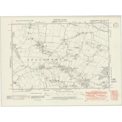 1938 Map of Gloucestershire XXVI.NW, 1947 Print