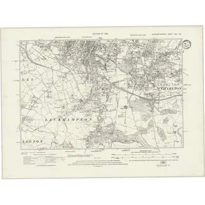 1921 Map of Gloucestershire XXVI.SE, 1934 Print