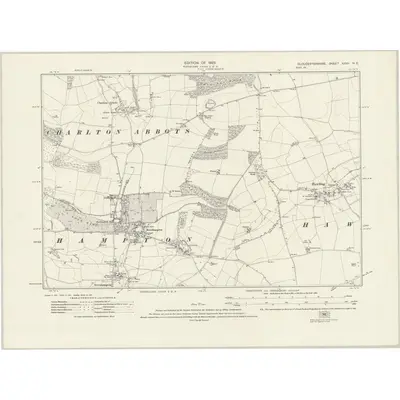 1921 Map of Gloucestershire XXVII.NE, 1923 Print