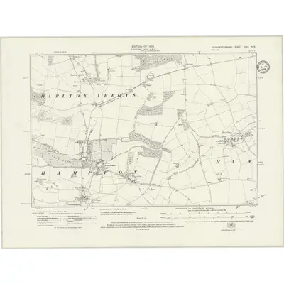 1921 Map of Gloucestershire XXVII.NE, 1935 Print