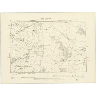 1900 Map of Gloucestershire XXVII.NW, 1903 Print
