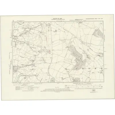 1921 Map of Gloucestershire XXVII.NW, 1923 Print