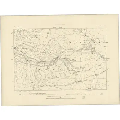 1882 Map of Gloucestershire XXVII.SW, 1883 Print