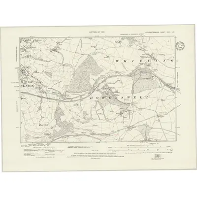 1920 Map of Gloucestershire XXVII.SW, 1935 Print