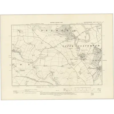 1900 Map of Gloucestershire XXVIII.NE, 1903 Print