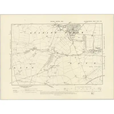 1900 Map of Gloucestershire XXVIII.NW, 1903 Print