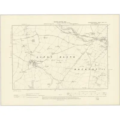 1900 Map of Gloucestershire XXVIII.SE, 1903 Print