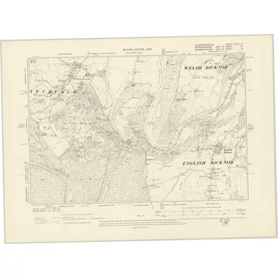 1900 Map of Gloucestershire XXX.NE, 1905 Print