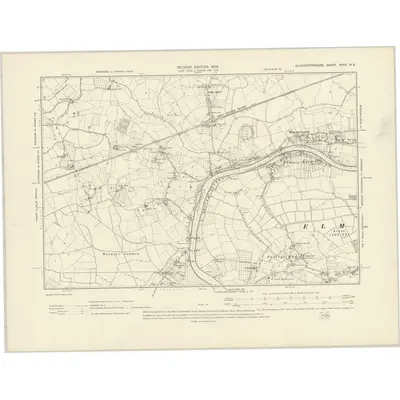 1901 Map of Gloucestershire XXXII.NE, 1903 Print