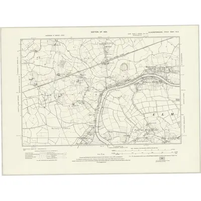1920 Map of Gloucestershire XXXII.NE, 1924 Print