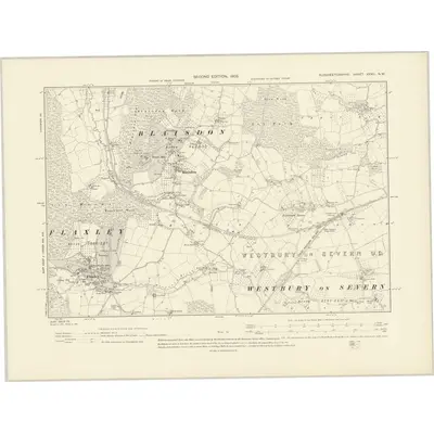 1901 Map of Gloucestershire XXXII.NW, 1903 Print