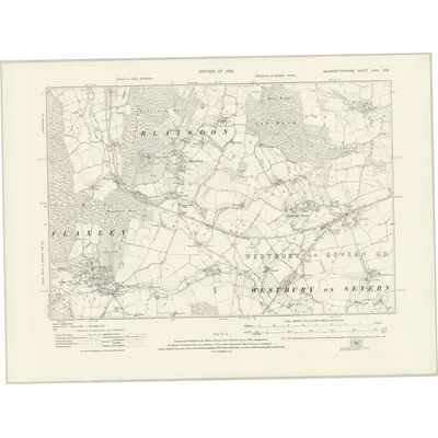 1920 Map of Gloucestershire XXXII.NW, 1924 Print