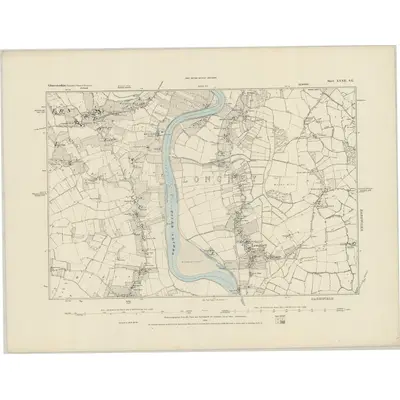 1879 Map of Gloucestershire XXXII.SE, 1884 Print