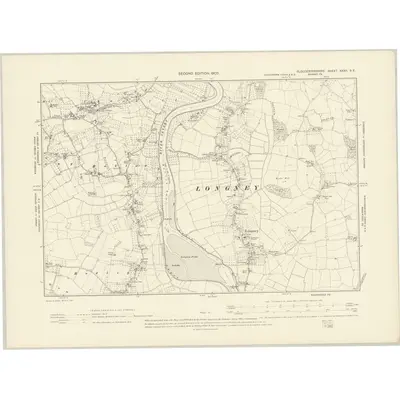 1901 Map of Gloucestershire XXXII.SE, 1903 Print