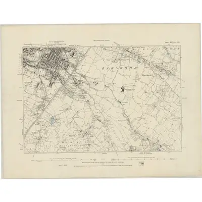1882 Map of Gloucestershire XXXIII.NE, 1884 Print