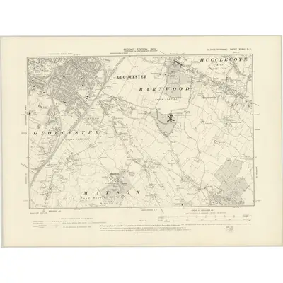 1901 Map of Gloucestershire XXXIII.NE, 1903 Print
