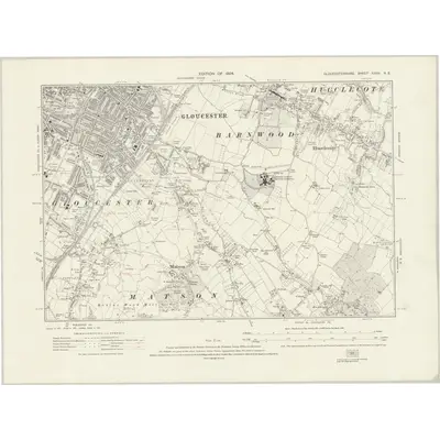 1921 Map of Gloucestershire XXXIII.NE, 1924 Print