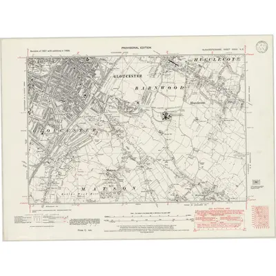 1938 Map of Gloucestershire XXXIII.NE, 1946 Print