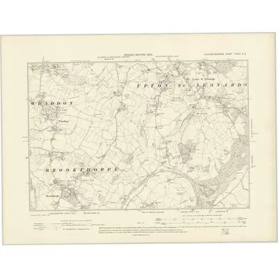 1901 Map of Gloucestershire XXXIII.SE, 1903 Print