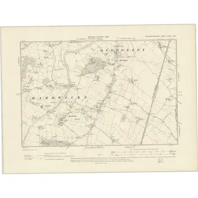 1901 Map of Gloucestershire XXXIII.SW, 1903 Print
