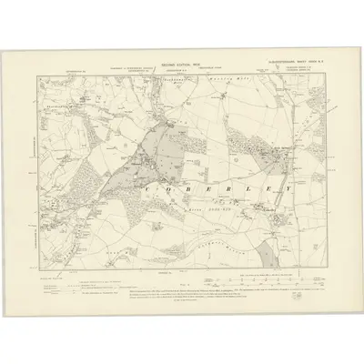1900 Map of Gloucestershire XXXIV.NE, 1903 Print