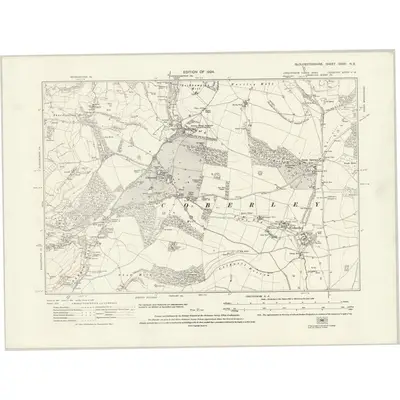 1920 Map of Gloucestershire XXXIV.NE, 1924 Print