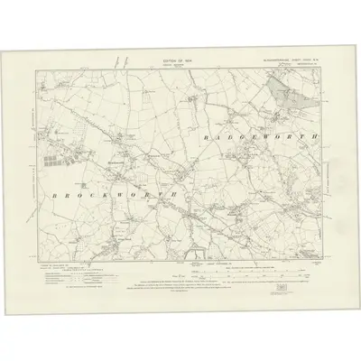 1920 Map of Gloucestershire XXXIV.NW, 1924 Print