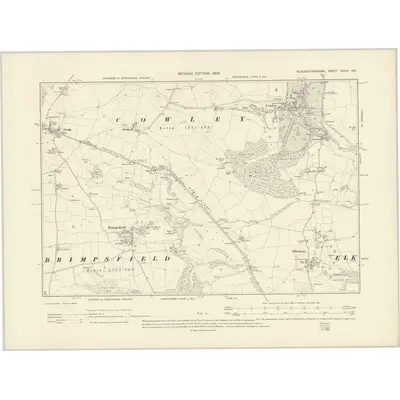 1900 Map of Gloucestershire XXXIV.SE, 1903 Print