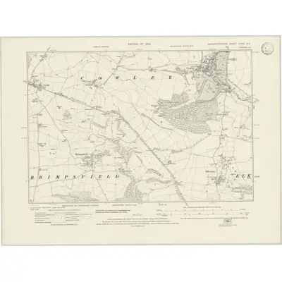 1920 Map of Gloucestershire XXXIV.SE, 1933 Print