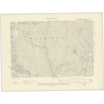 1900 Map of Gloucestershire XXXIX.NW, 1904 Print